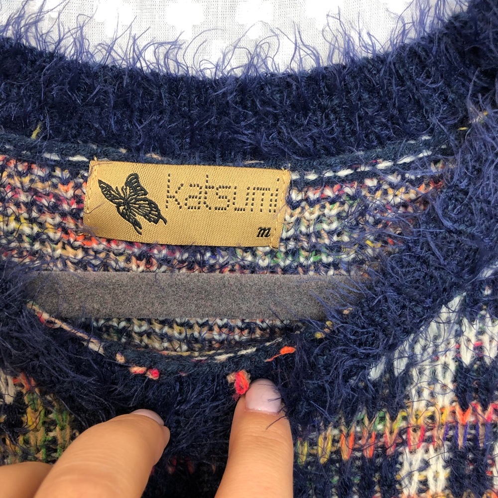KATSUMI ASOS • Plaid eyelash sweater MEDIUM - Picture 2 of 4